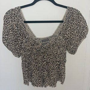 cheetah urban outfitters crop top